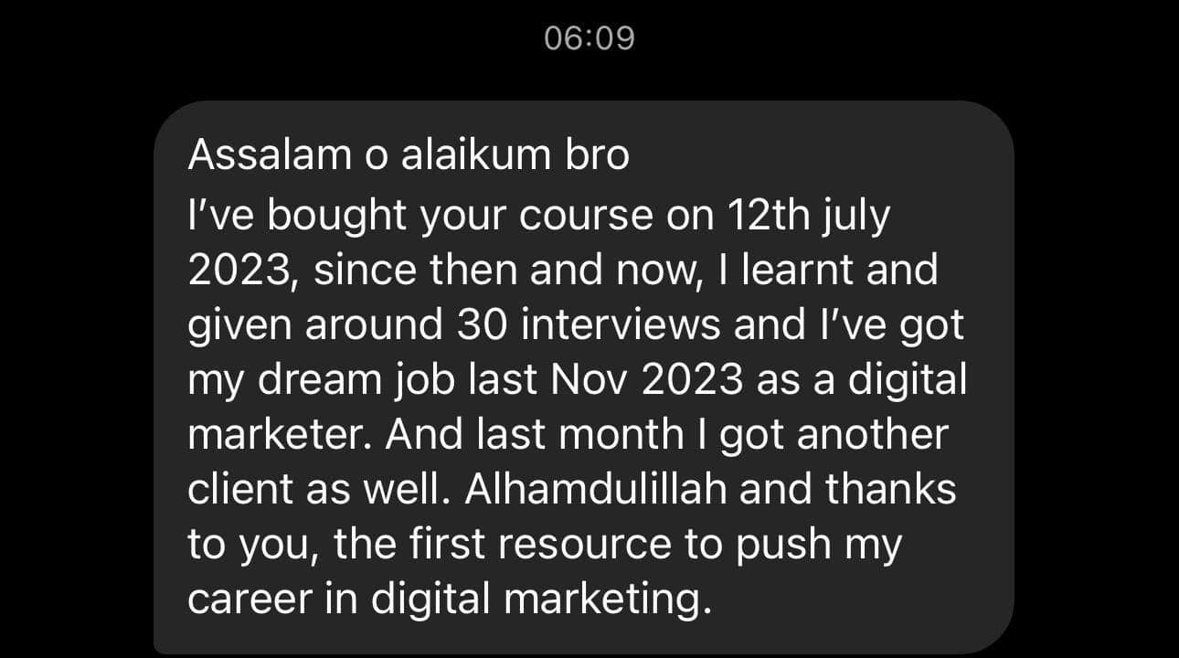 Dream digital marketer job, Nov 2023