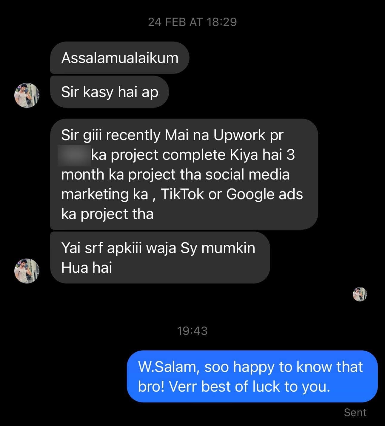 Delivered his biggest Upwork project yet