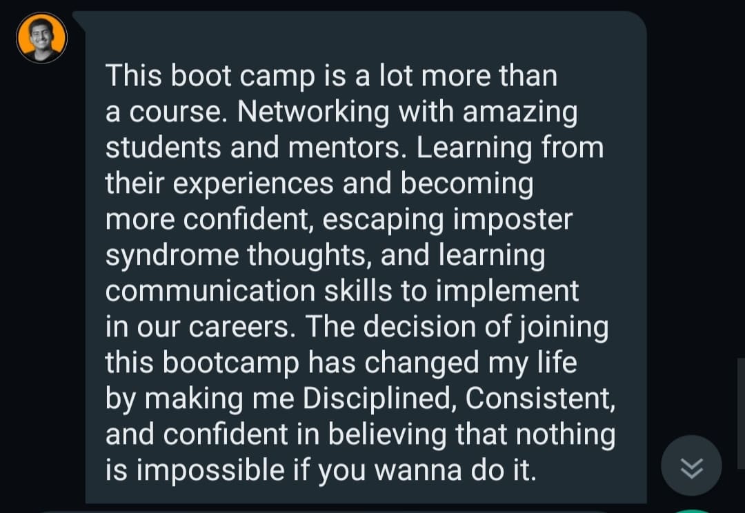 "Sajawal showed me the direction — grateful"